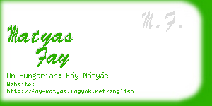 matyas fay business card