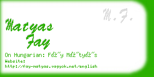 matyas fay business card